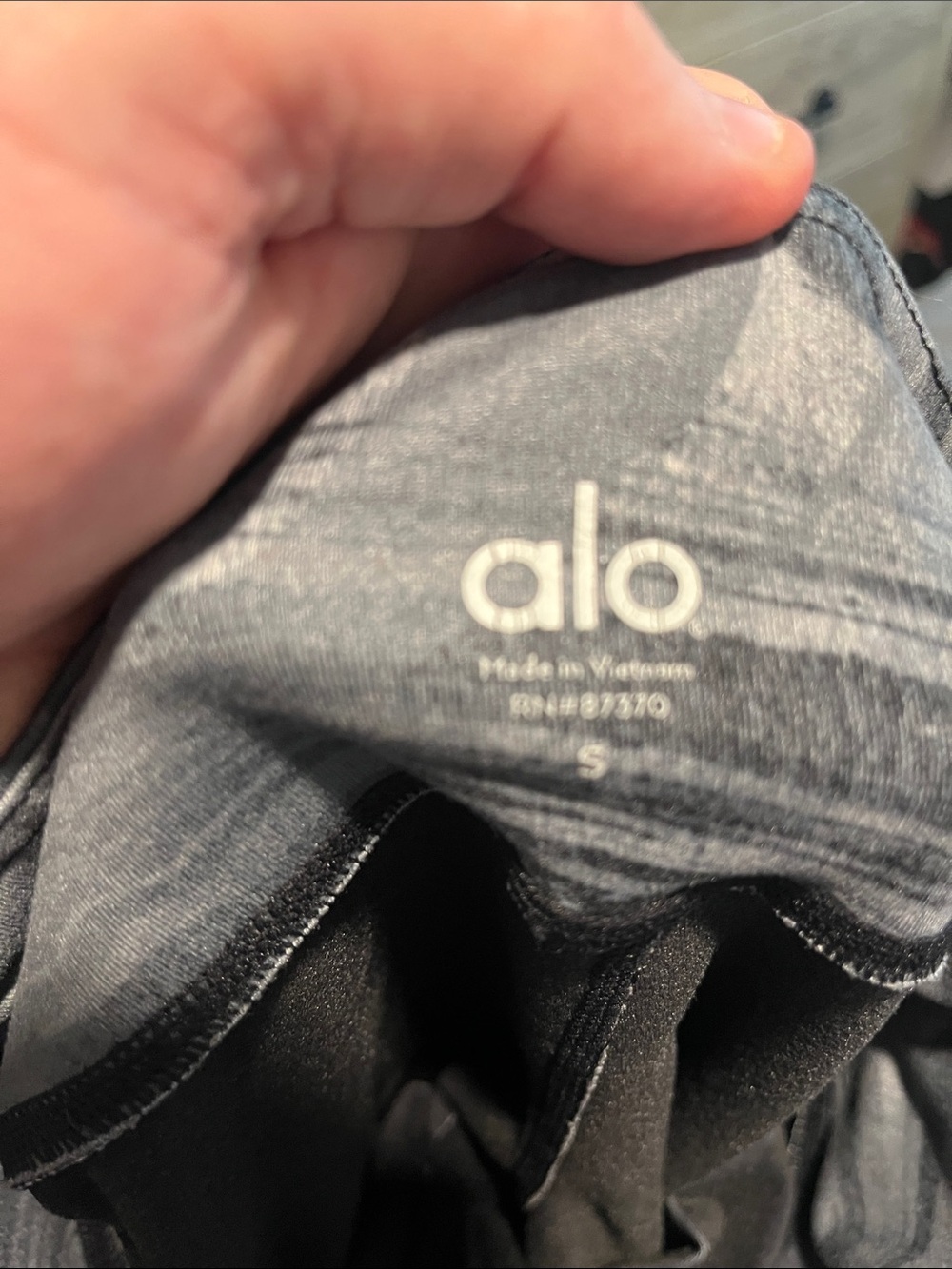 ALO Yoga Airbrush Gray Black Swirl Marble Design Athletic Leggings Athleisure - Picture 6 of 12